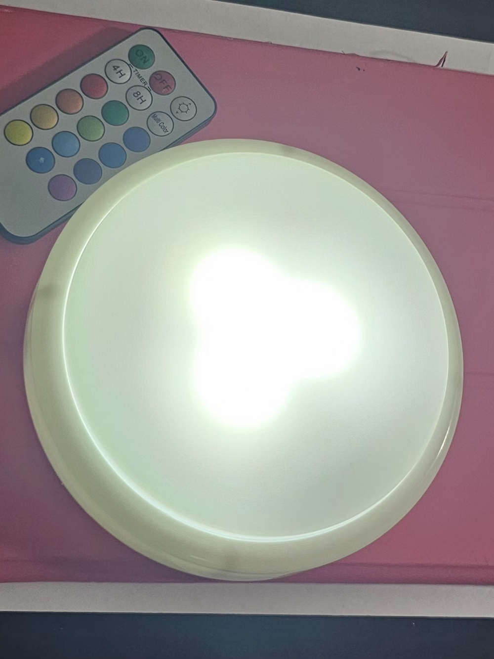 LED Color-Changing Night Light with Remote - Pink - Picture 4 of 4